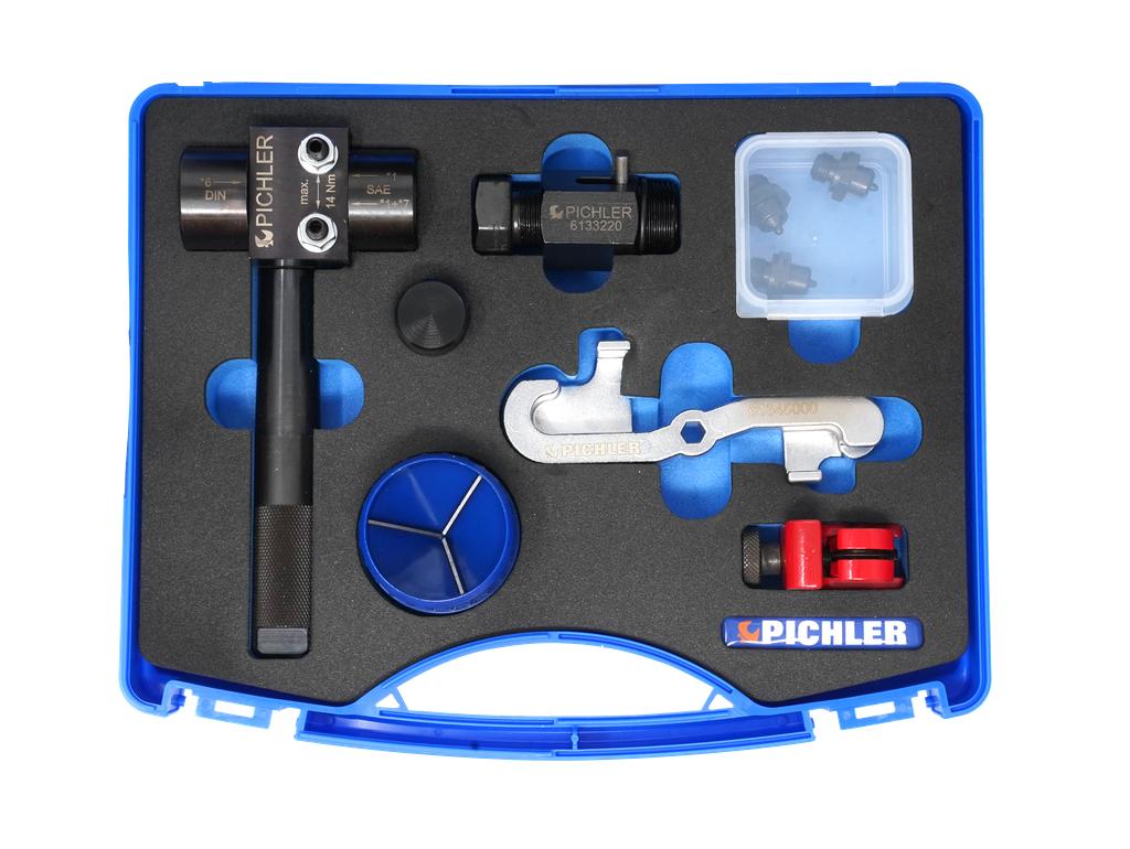 Vehicle brake flaring tool model M for SAE and DIN single and double flang (6133214, PICHLER)