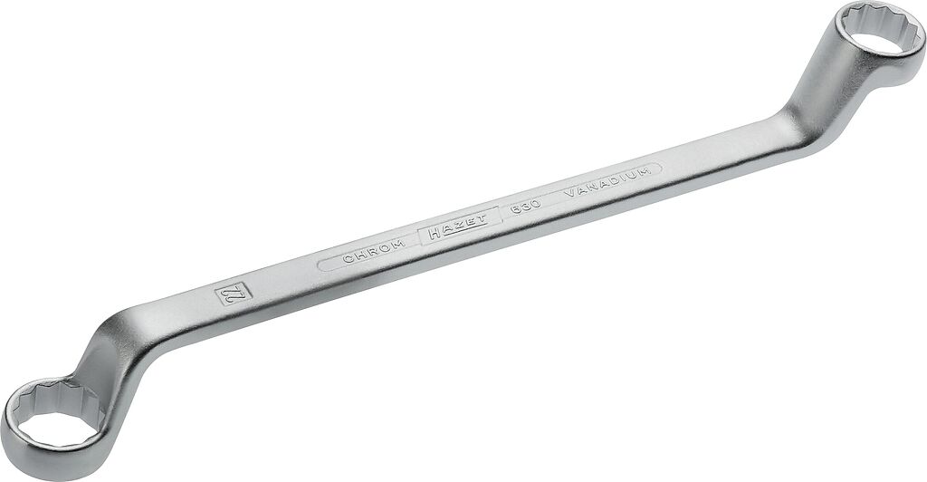 Dvigubas žiedinis (kilpinis) raktas, išorinis 12 briaunų traukos profilis, 21 × 22 mm (630-21X22, HAZET)