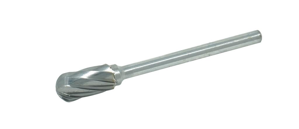 Carbide burr roll round shape Ø6.0 mm with front teeth / shaft Ø 3.0 mm (67052104, PICHLER)