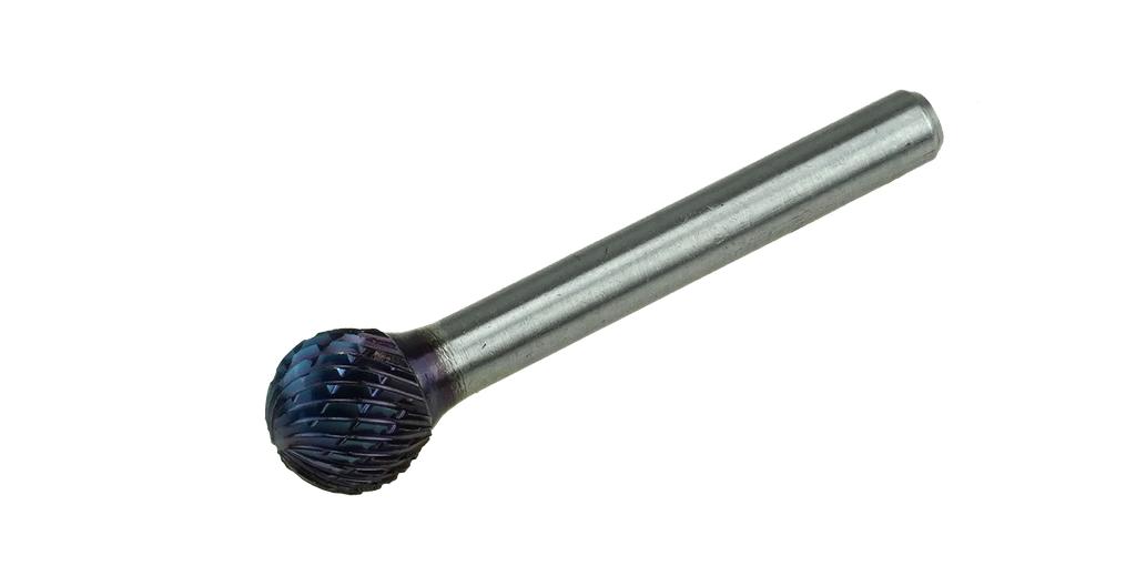 HM-Frässtift 12 x 55 mm kugelform Kreuzverzahnung / Schaft: 6mm (67060013, PICHLER)