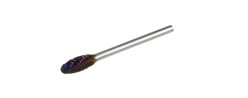 HM-Frässtift Flammenform H Kreuzverzahnung / Schaft: 3mm (67063006, PICHLER)