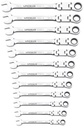 Double-Joint Ratcheting Combination Wrench Set, 12 pcs, 8–19 mm (70358100, PICHLER)