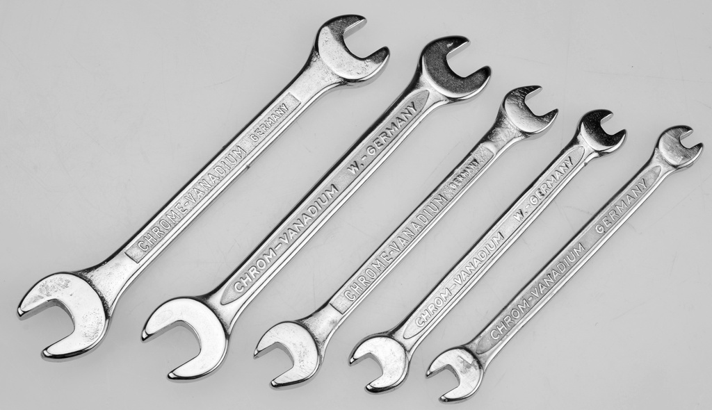 Mini-Doppelmaulschlüssel Satz in Zoll 5-tlg. in schwarzen Kunststofftasche (71015600, PICHLER)