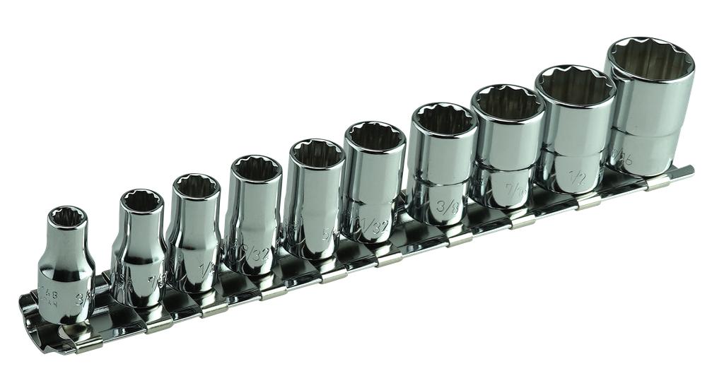 Steckschlüßelsatz 1/4" in Zoll 12-kant 3/16, 7/32, 1/4, 9/32, 5/16, 11/32, 3/8 (72253050, PICHLER)