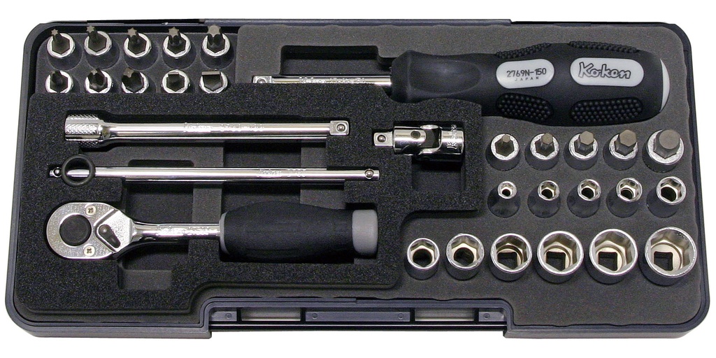 SOCKET SET 1/4"SQ.DR. 6-P (72801140, PICHLER)