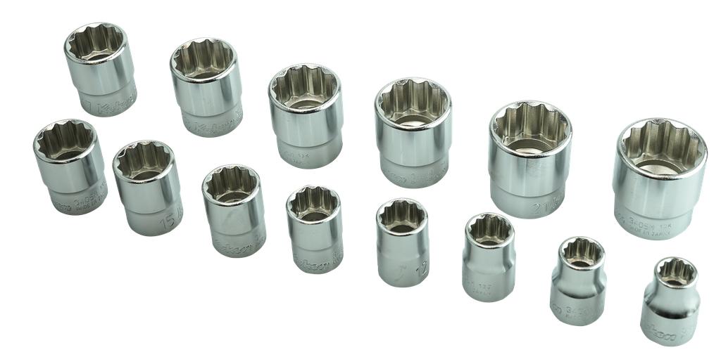 Steckschlüssel Satz 3/8" 12-kant 9 - 22 mm in Kassette (7322600, PICHLER)