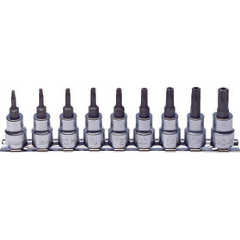 Tamper Resistant TORX Bit Socket Set 3/8 in., 9 pcs on Rail (73800466, PICHLER)