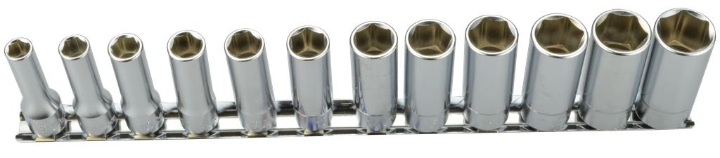 Sockets hexagon set 13 pcs. 3/8" drive , 55 mm long. (7416250, PICHLER)