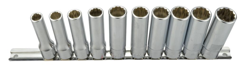 Sockets double hexagon set * 10 pcs 1/2" .. drive, 77 lg. (7436400, PICHLER)