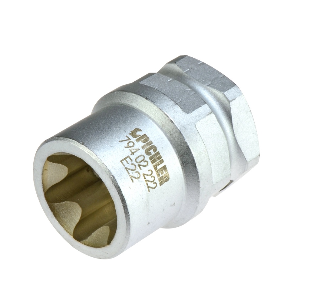 Bremssattel-Spezialnuss E22 Torx E-Profil E22x38mm lang (79402222, PICHLER)