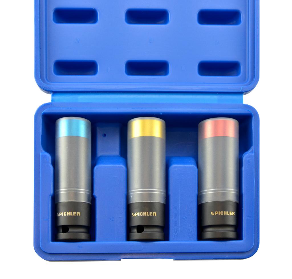 Impact Socket Set, 3 pc. ½" long design Slim Kraft-Stecknuss 17, 19, 21 (79416400, PICHLER)