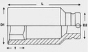 Socket hexagonal "Impact" 3/4" drive, 17 mm (7960170, PICHLER)