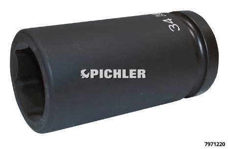 1 in. Drive Impact Socket, 22 mm, 6-Point, 108 mm Long (7971220, PICHLER)