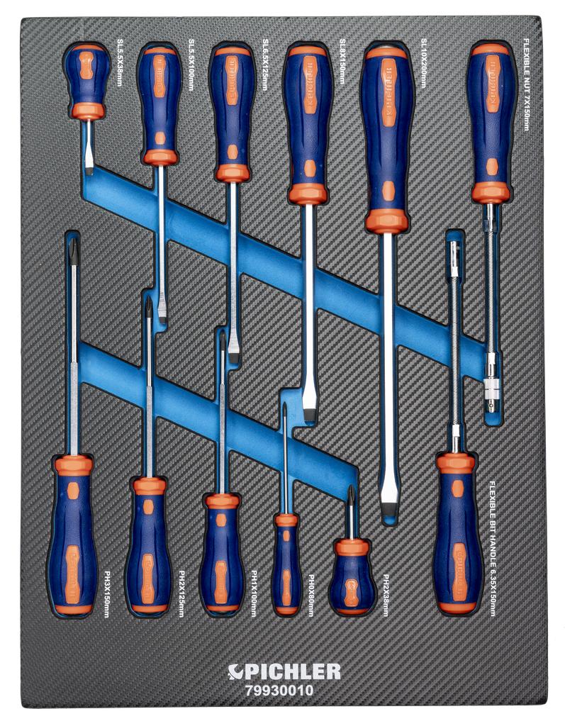 Screwdriver Set, 12 pcs., Slotted & Cross (79930010, PICHLER)