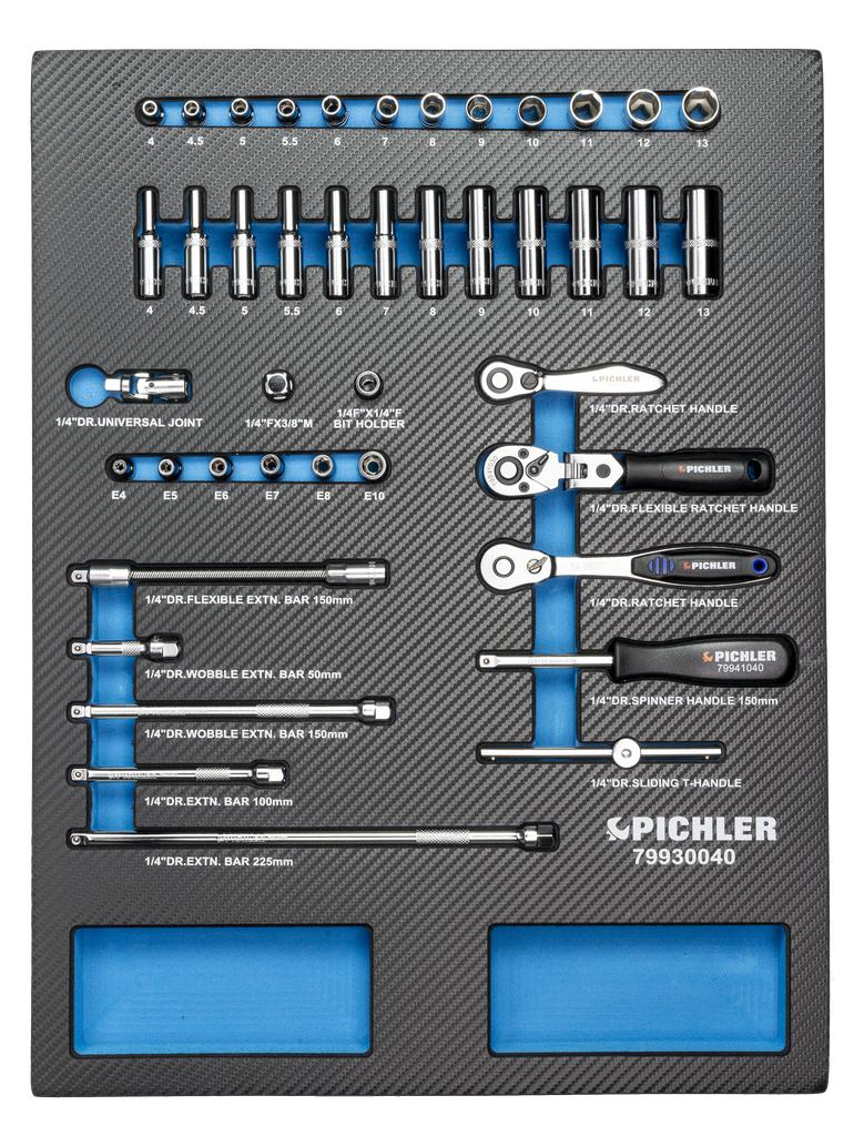Socket Set 1/4", 87 pcs. (79930040, PICHLER)
