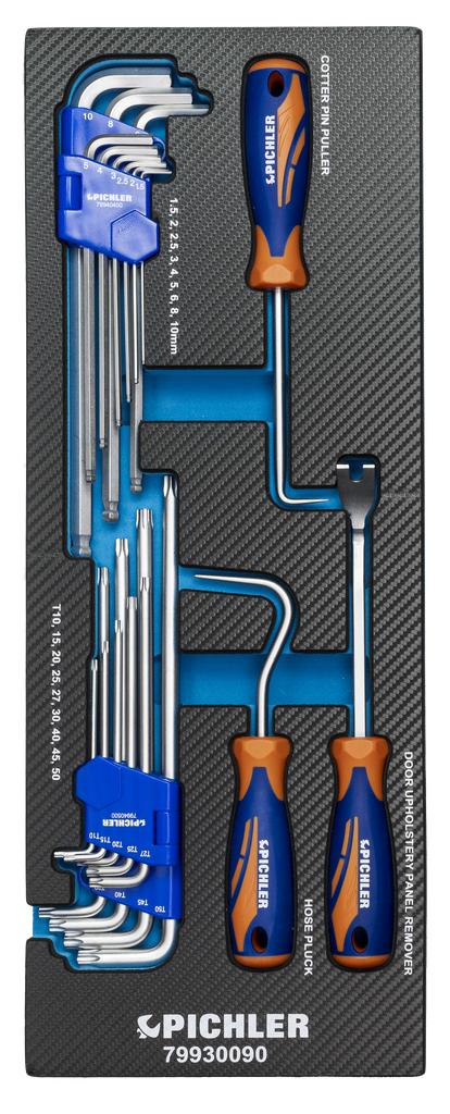 Clip remover and angle wrench set, 22 pcs (79930090, PICHLER)