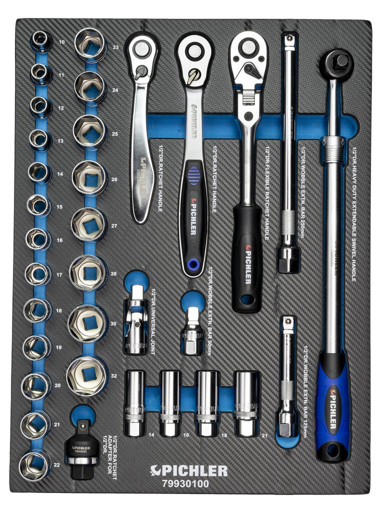 Socket Set 1/2", 34 pcs. (79930100, PICHLER)