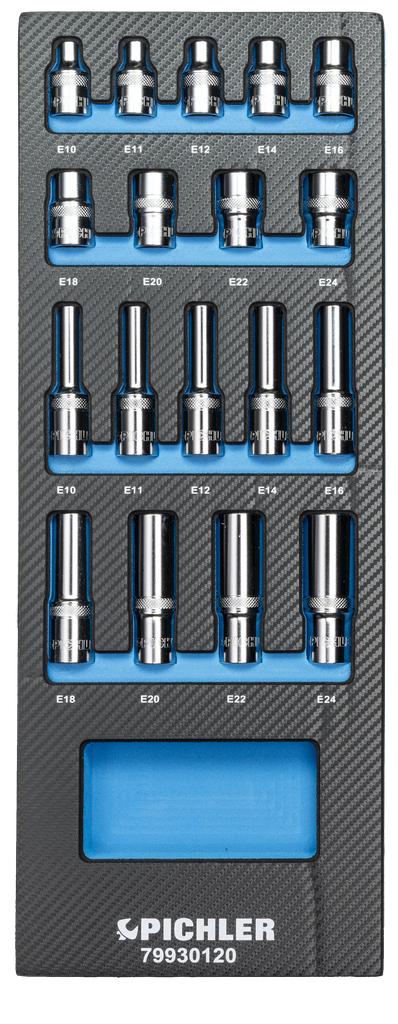 Socket Inserts 1/2" E-profile, 18 pcs. (79930120, PICHLER)