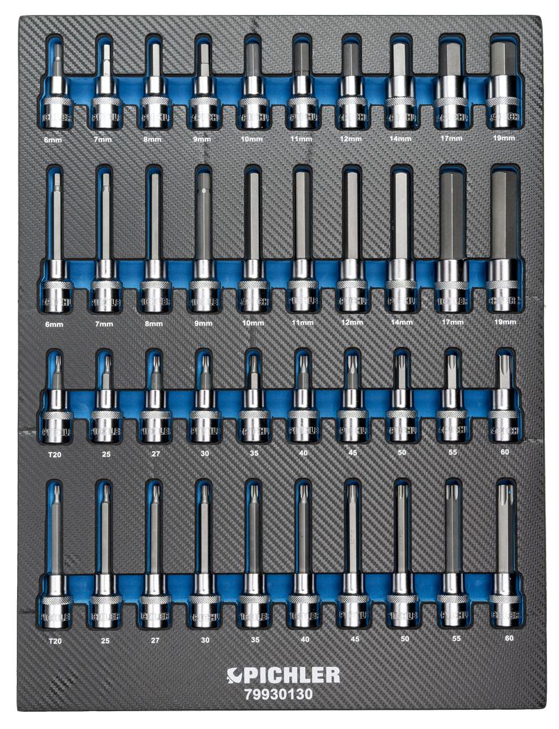 Socket Inserts 1/2" TX, Internal Hexagon, 42 pcs. (79930130, PICHLER)