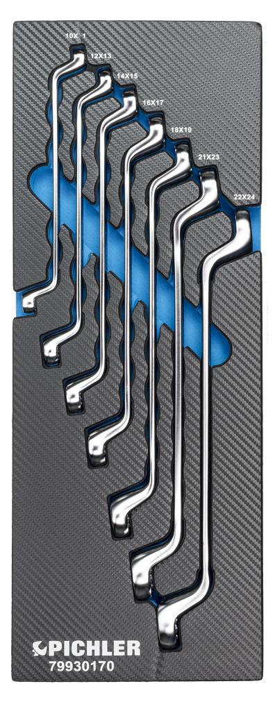 Offset Ring Spanner Set, 7 pcs., 10-24 mm (79930170, PICHLER)