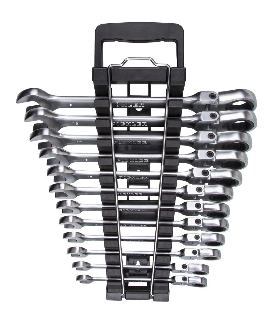 Flex-Head Ratcheting Combination Wrench Set with STAR Profile, 12 pcs., 8-19 mm (79940800, PICHLER)