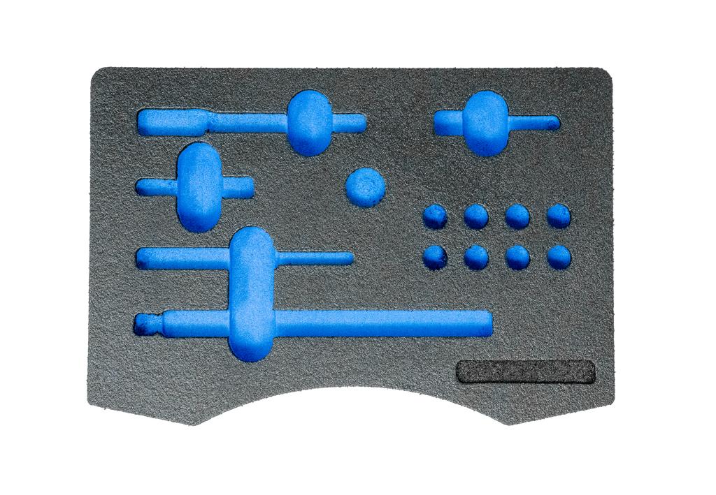 Einlage gestanzt tiefenbeschnitten schwarz/blau 2-färbig für Reparatursätze (88001178, PICHLER)