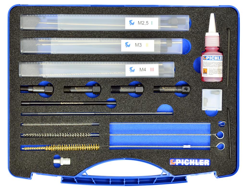 Universal broken glow plug tip removal set M8x1, M9x1, M10x1 & M10x1.25 (90417900, PICHLER)