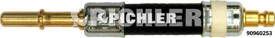 Tiesus kištukas Ø7,89 mm (baltas) su žarnele ir DN5 kištuku (90960253, PICHLER)