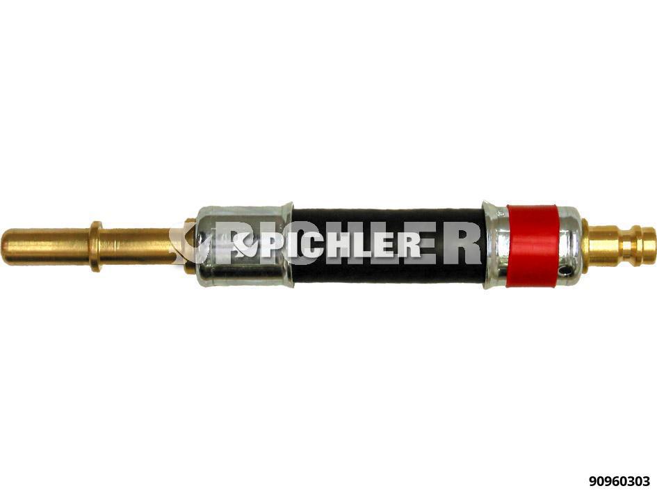Adapteris 90° Ø8,00 mm (sarkans) ar DN5 aizbāzni (90960303, PICHLER)