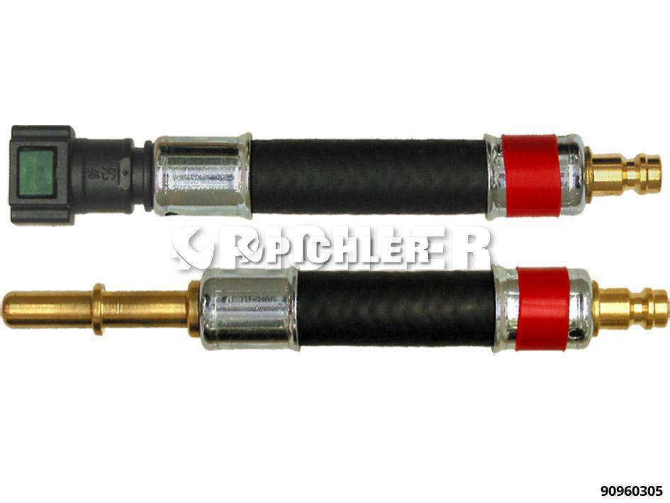Fuel line adapter set, 2 pcs – straight coupling and plug, Ø8.00 mm, red (90960305, PICHLER)