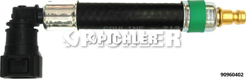 Adapteris 90° Ø9,89 mm (zaļš) ar DN5 aizbāzni (90960402, PICHLER)
