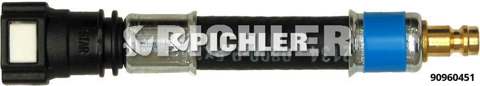 Straight Coupling Ø10.00 mm (Blue) with Hose and Plug DN5 (90960451, PICHLER)