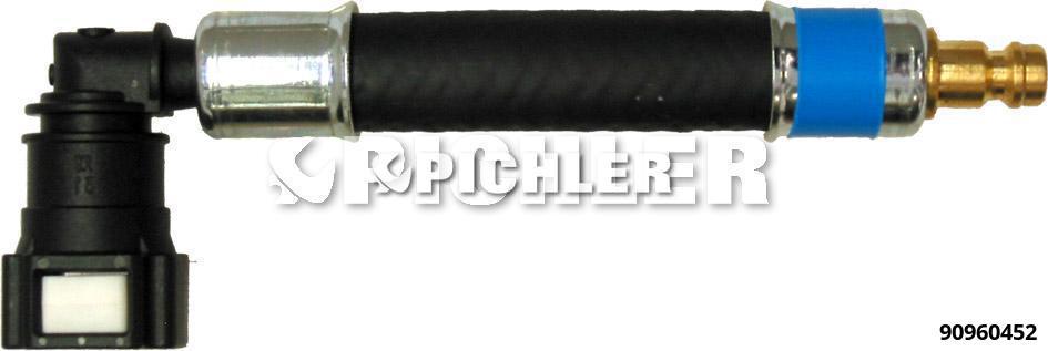 Adapter 90° Ø10.00 mm (blue) with DN5 plug (90960452, PICHLER)