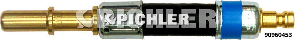 Straight plug Ø10.00 mm (blue) with hose and DN5 plug (90960453, PICHLER)