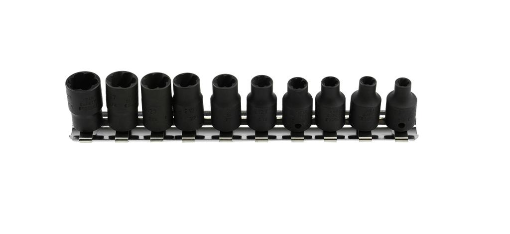 Uzgriežņu izskrūvētāju komplekts Nut-Twister, 10 gab., 4-10 mm, 1/4 collu piedziņa (9130050, PICHLER)