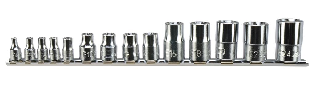 Torx-Stecknuss-Satz 14-teilig E4 bis E24 auf Klemmleiste (9882750, PICHLER)