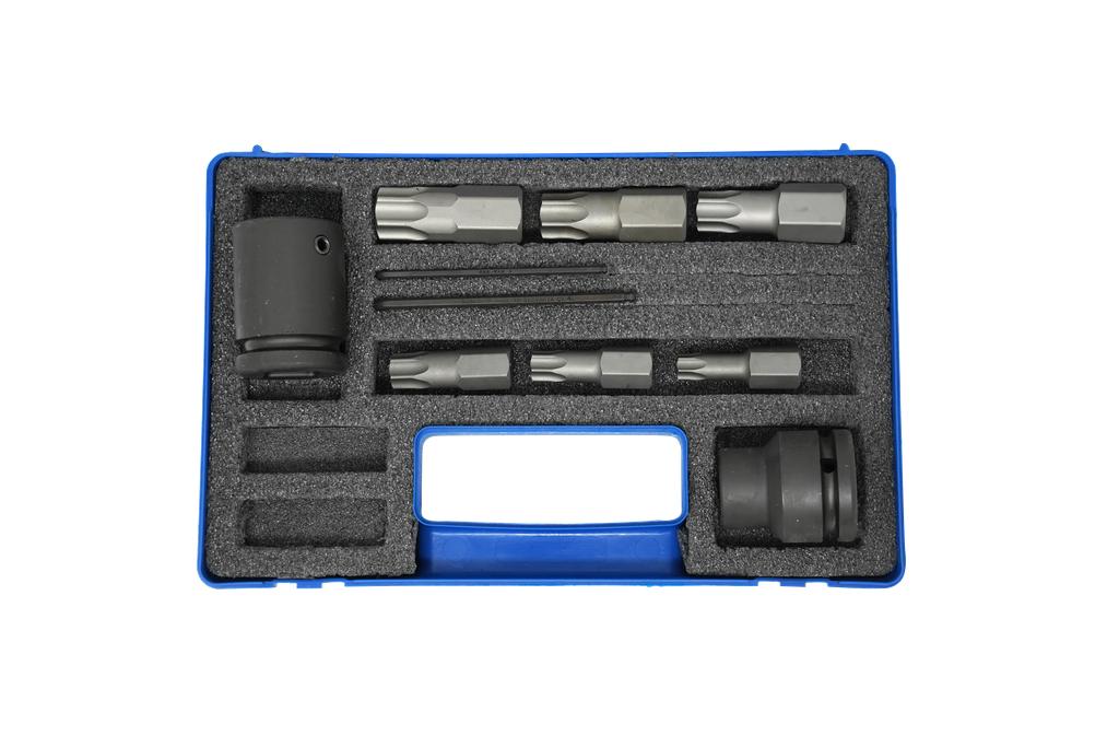 Torx Impact Bit Set 8 pc. Hex sockets 16 & 22mm &TX Bits 55, 60, 70, 80, 90 & 100 (9887500, PICHLER)