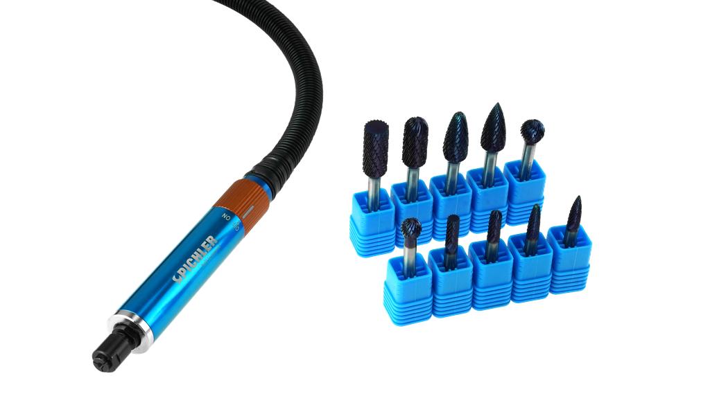 Mikro Stabschleifer 30.000 U/min mit HM-Frässtifte Set, (99705622, PICHLER)