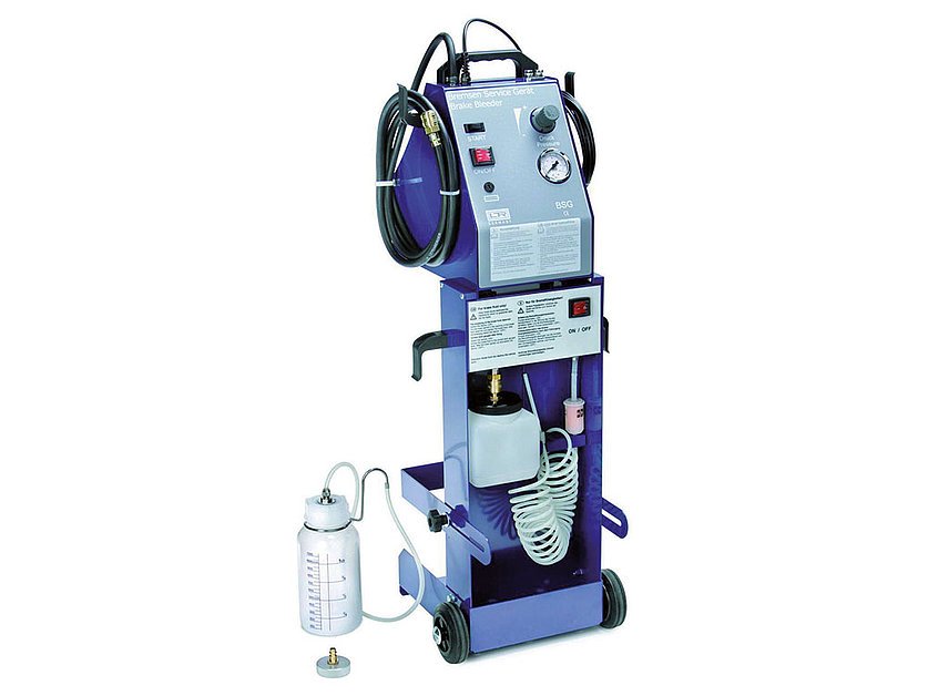 Brake bleeding unit (230V, 20L) with transport trolley and suction unit (100511_1, LEITENBERGER)