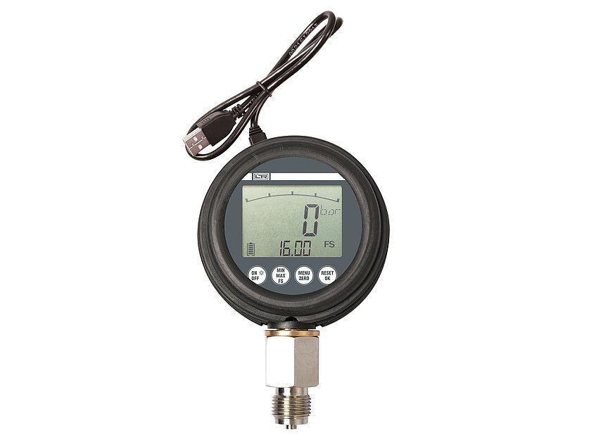Hydraulic digital pressure gauge with data logger and battery 60 bar (041993_1, LEITENBERGER)