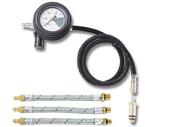 Engine pressure-loss tester with adapter for spark plugs (gasoline) (041113_8, LEITENBERGER)