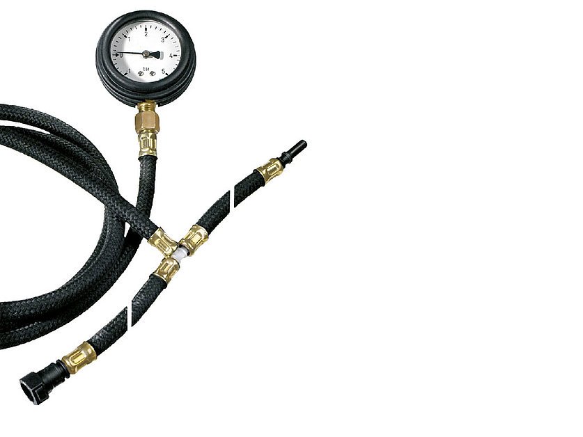 Inlet pressure tester for DELPHI high-pressure pump, pressure gauge -1...+5 bar (041214_2, LEITENBERGER)