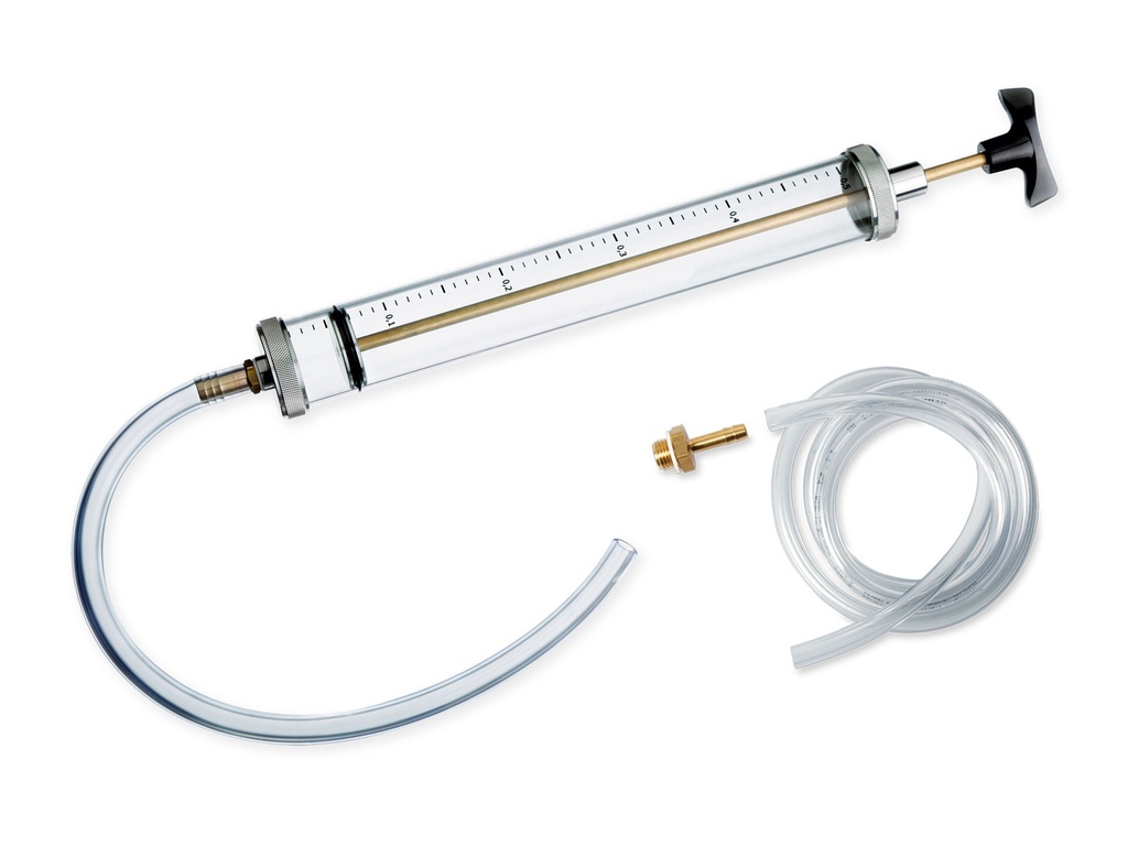 Manual dosing pump with scale for engine/gearbox oil, coolant, diesel, 500 ml (060418_1, LEITENBERGER)