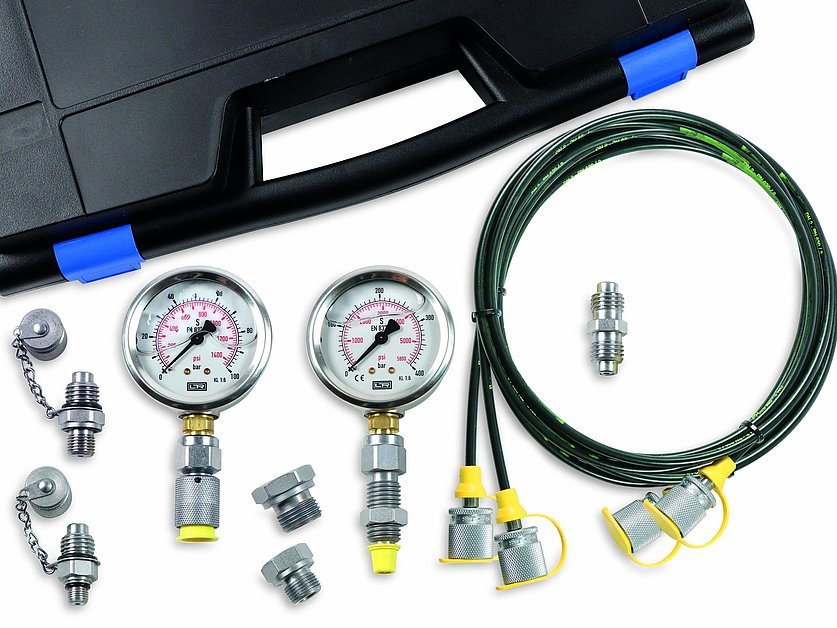 Hydraulic Measurement Kit, analogue 2 pressure gauges (041944_1, LEITENBERGER)