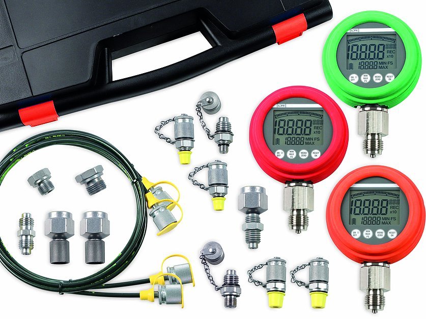Hydraulic Measurement Kit, digital 3 pressure gauges (041947_1, LEITENBERGER)