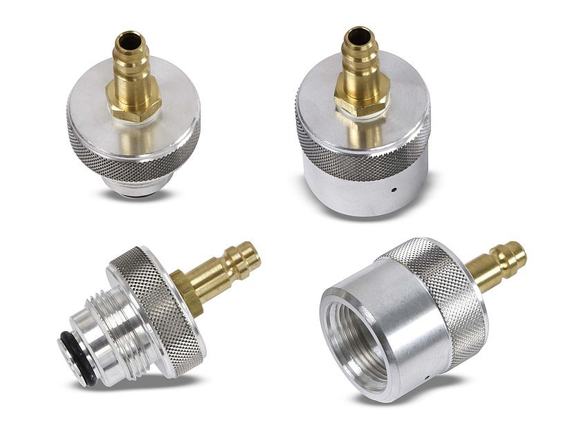 Cooling system test adapter set for KIA and Hyundai (combustion engines, hybrid and electric vehicles) (010958_1, LEITENBERGER)