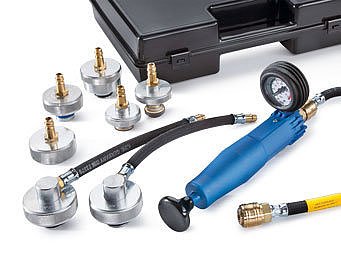 Cooling system test case for cars with 7 test adapters (010949_1, LEITENBERGER)