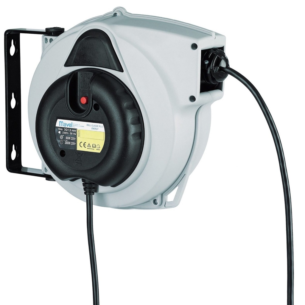 Cable reel 10 m 230 V, 3G1.5 mm², without socket (811190, MAVEL)
