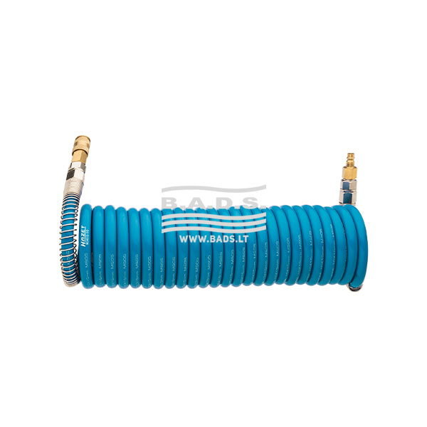Spirālveida šļūtene ar ātrajiem savienojumiem 7,62 m, iekšējais ⌀ 10 mm (9040S-10, HAZET)