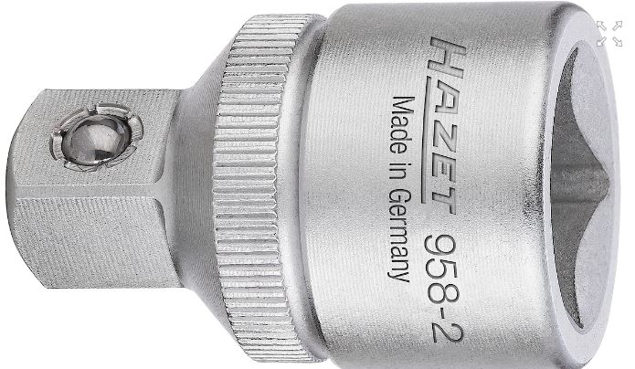 Galviņu adapteris no 1/2 collas uz 3/8 collām (958-2, HAZET)